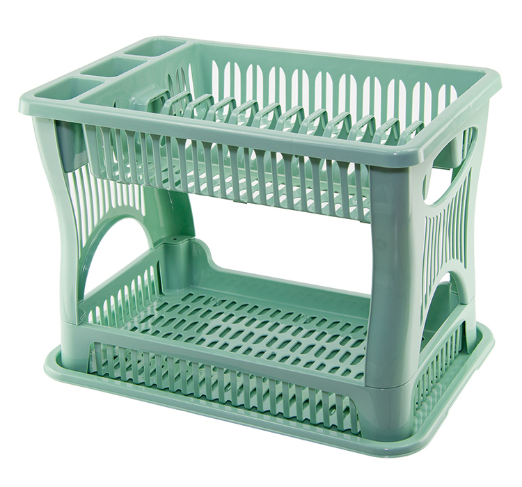 Сушилка для посуды пластм. 2-х ярусная 420x290x290мм Фисташковый М1175 ("М-Пластика") *1/8