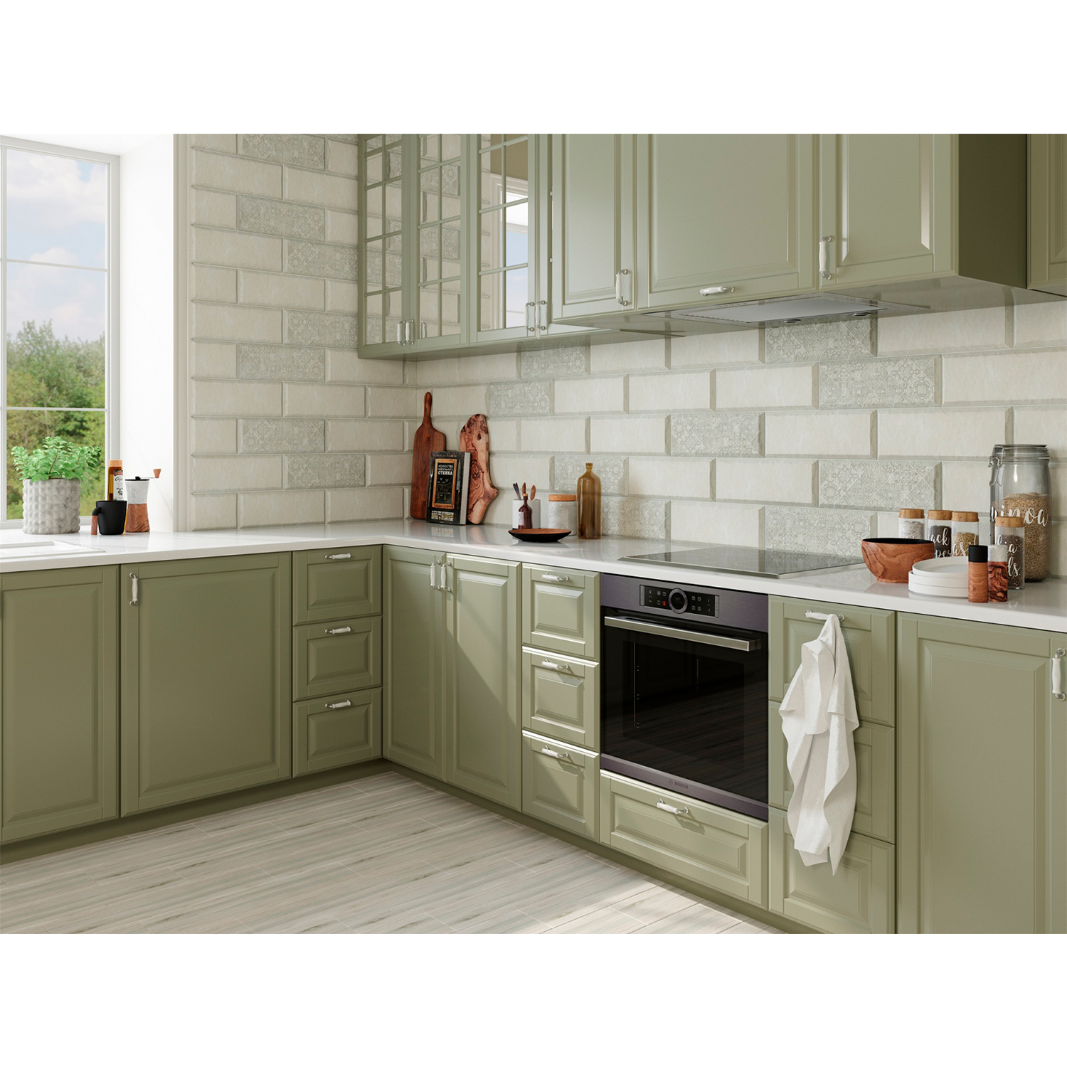 яяяПлитка настенная PORTLAND светло-сер. 1540180071 (40*15)  1,2/72 Inter Cerama