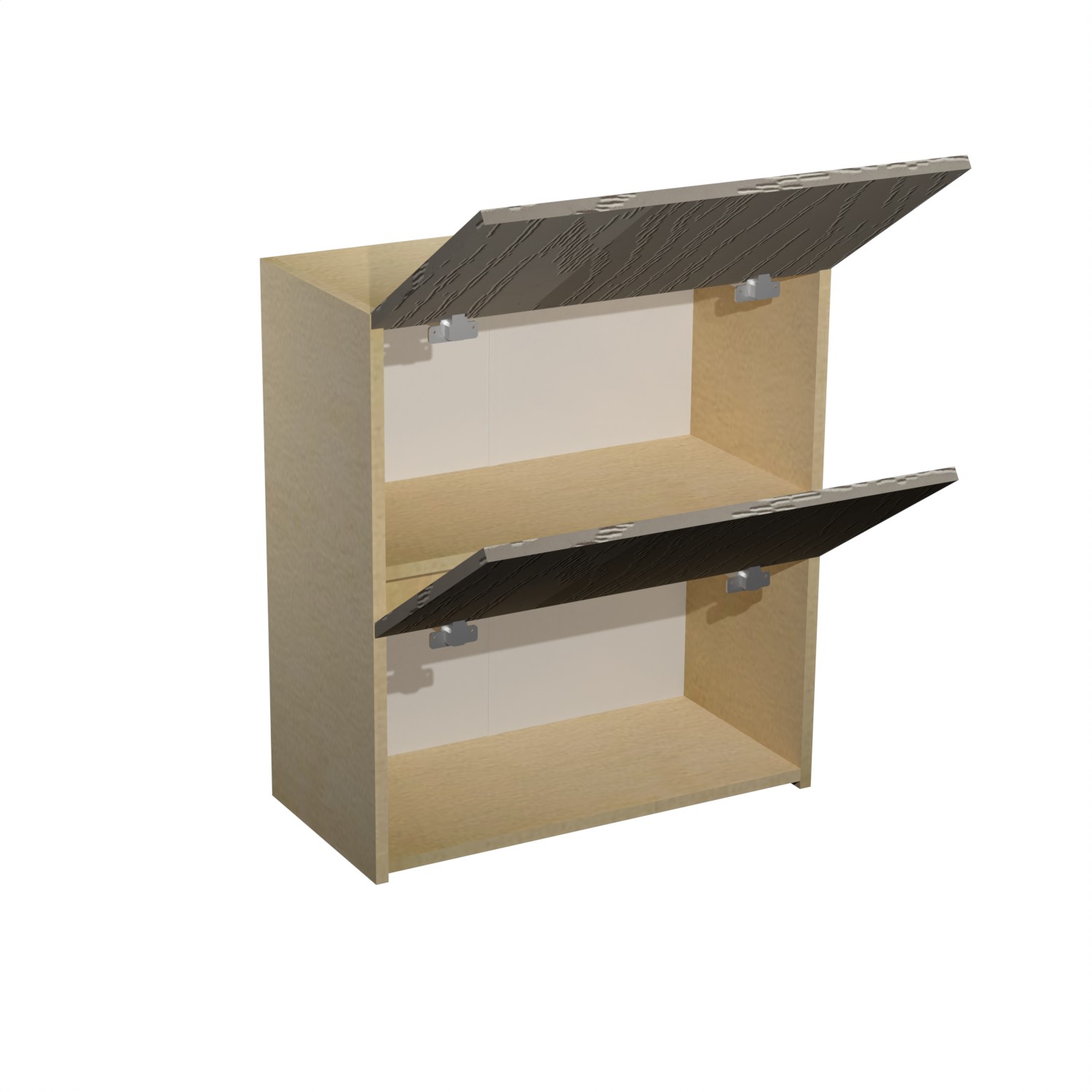 Шкаф навесной 600х676х290 мм BROZEX-WOOD Эрика Горизонт, с двумя дверцами, светло-бежевый / ясень капучино софт