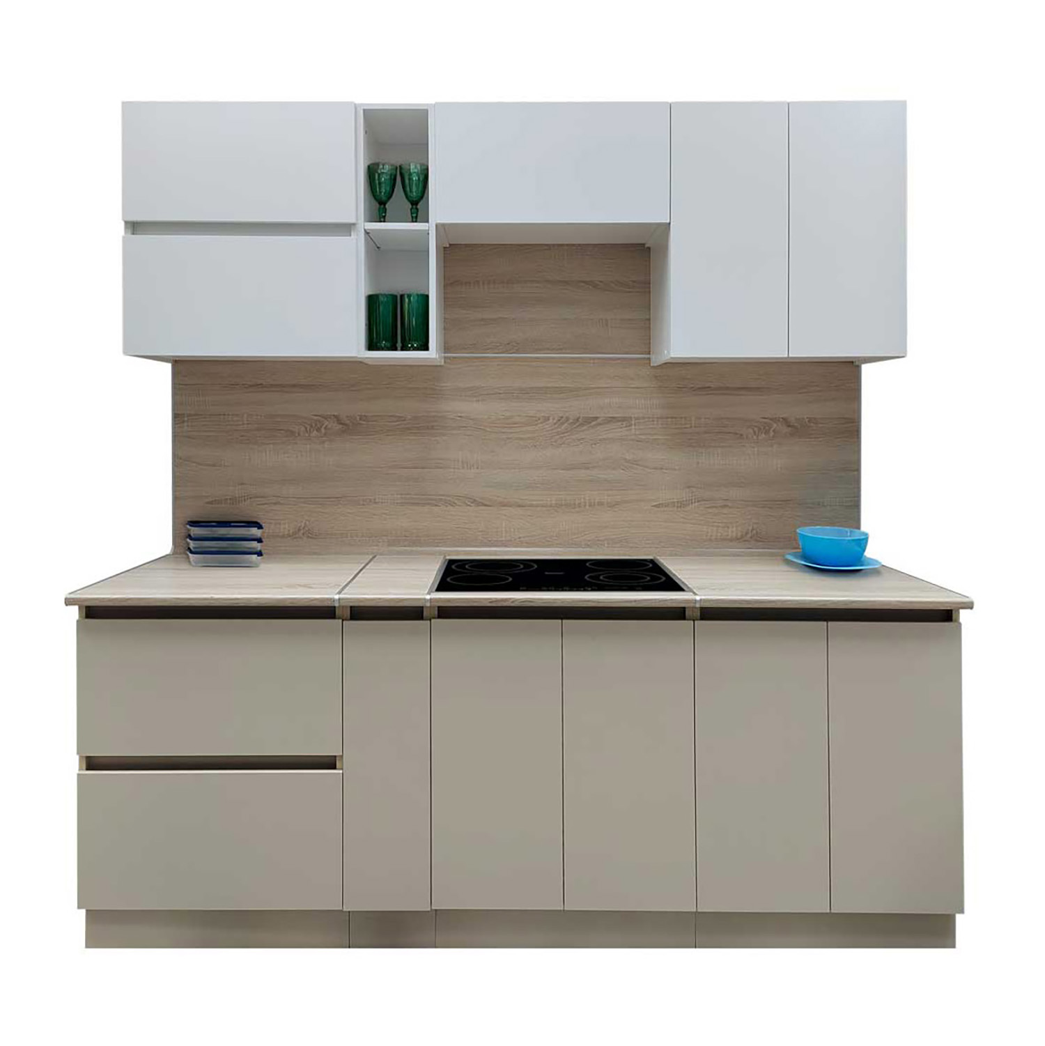 Шкаф напольный 600х850х600 мм BROZEX-WOOD Melissa, с двумя дверцами, светло-бежевый