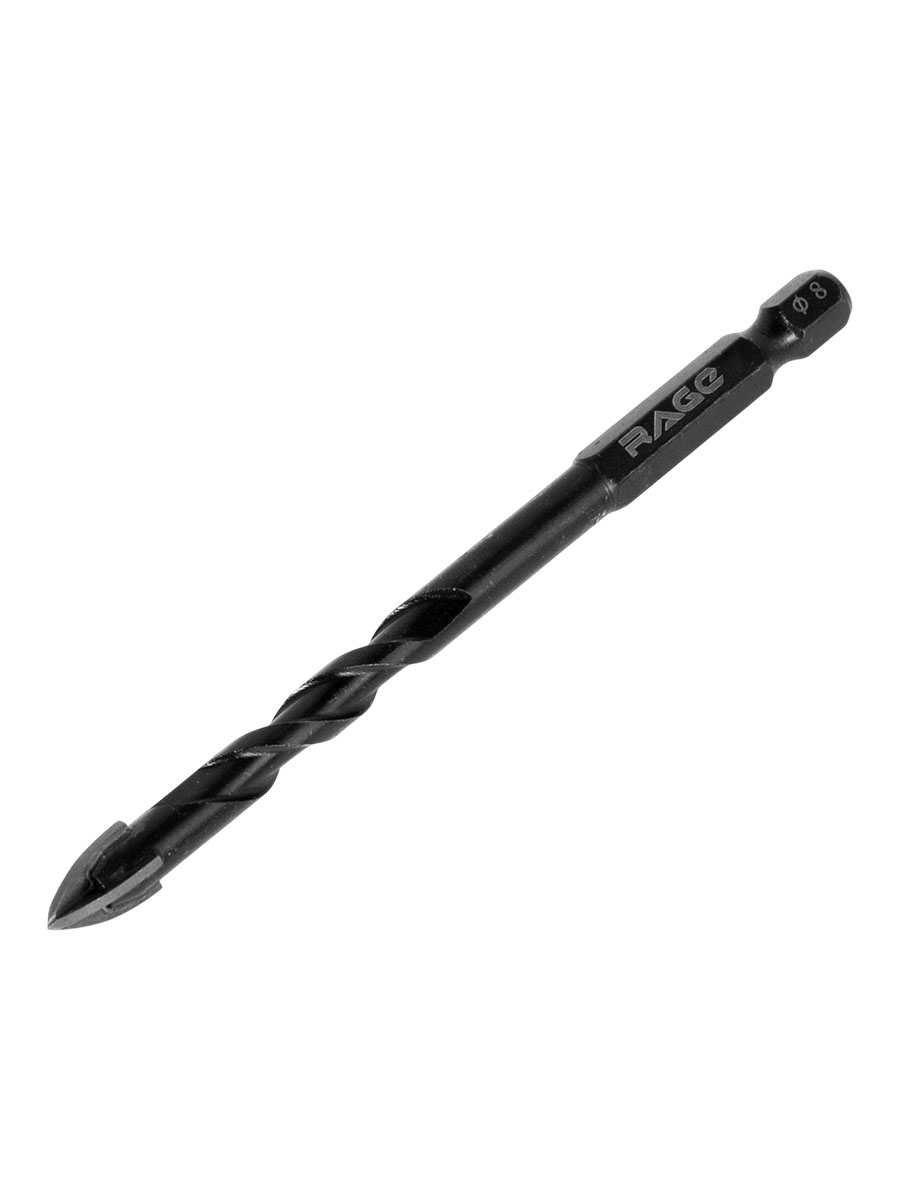 Сверло по стеклу/керамике  8,0мм (1шт) Quadro-X спиральное HEX 4 грани арт.554083 RAGE *10