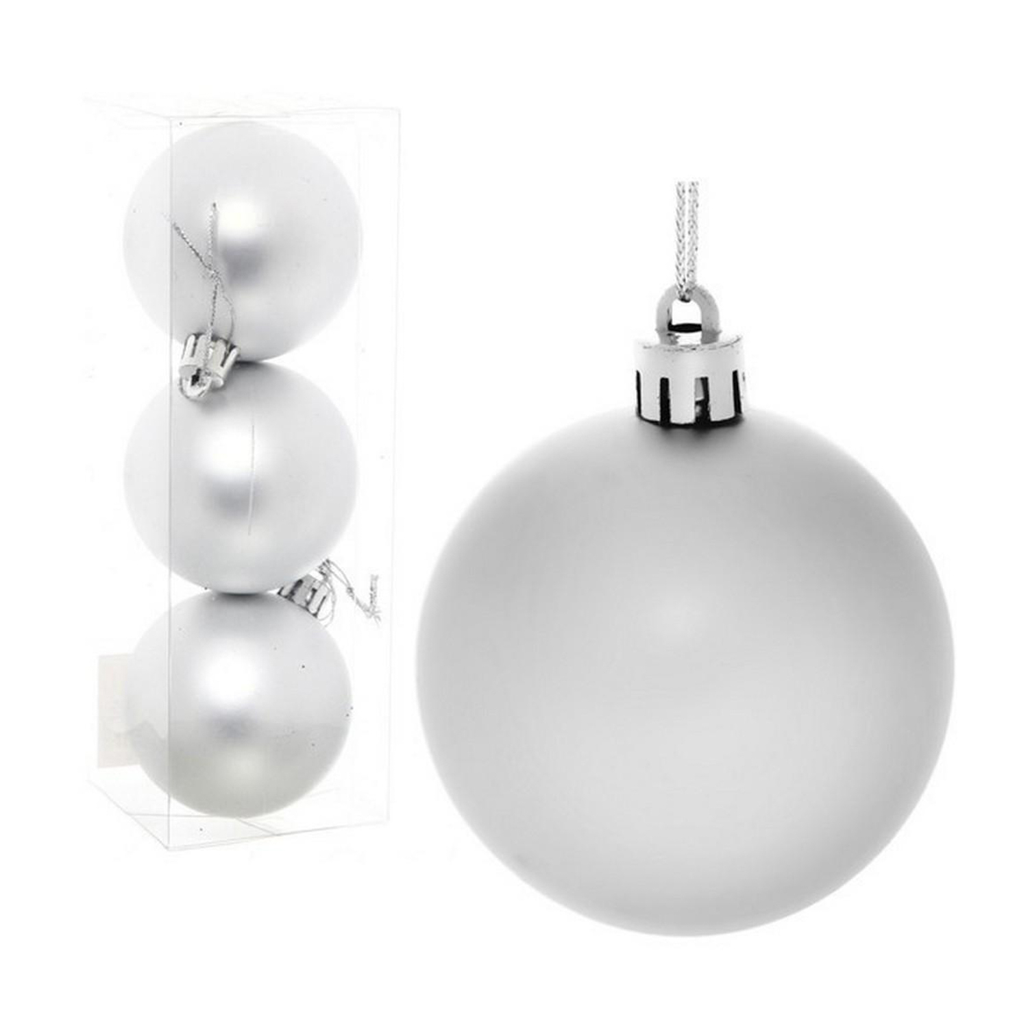 Новогодние шары 5 см (набор 4 шт) "Матовый", серебро Новогодние шары 5 см (набор 4 шт) "Матовый", серебро