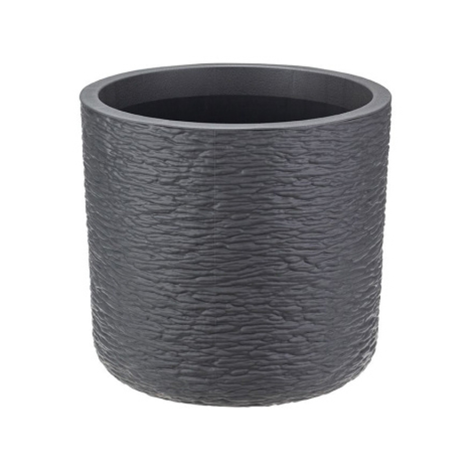 Кашпо пластм. "Сланец" 3,4л d верха 200мм h190мм со вставкой Графитовый М3199 ("М-П")*1/12