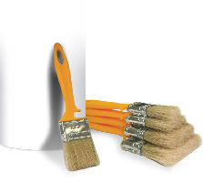 Кисть "Эмали" 35*10 желт.пласт.ручка (Акор) *10/100