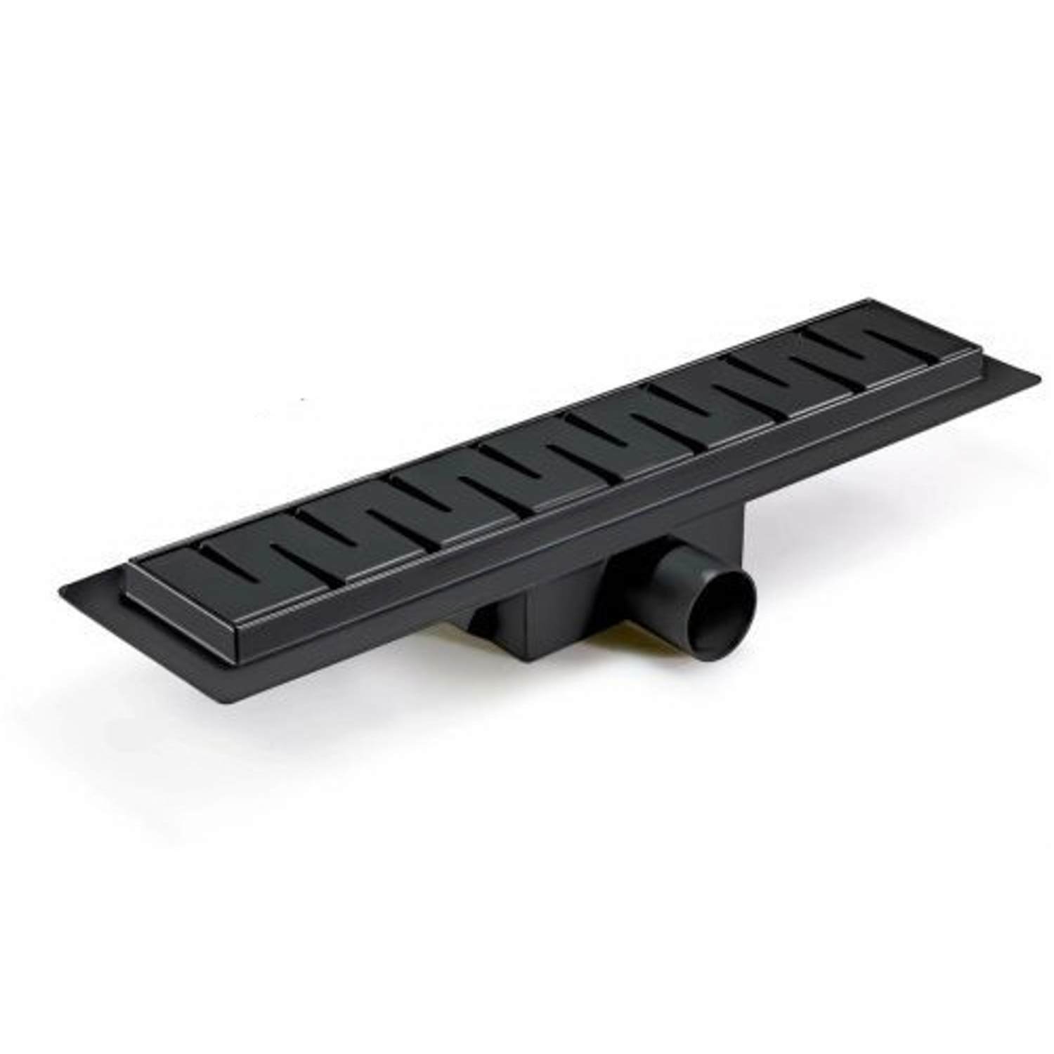 Желоб 600х70 мм, гориз. выпуск, сухой затвор TIM BAD466002BK черный мат. (1/4)