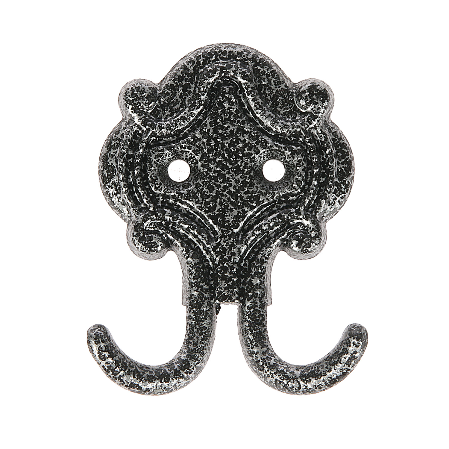 Крючок мебельный АНТИК СЕРЕБРО КВ-1 "Точки" ДомоСтрой *10/100