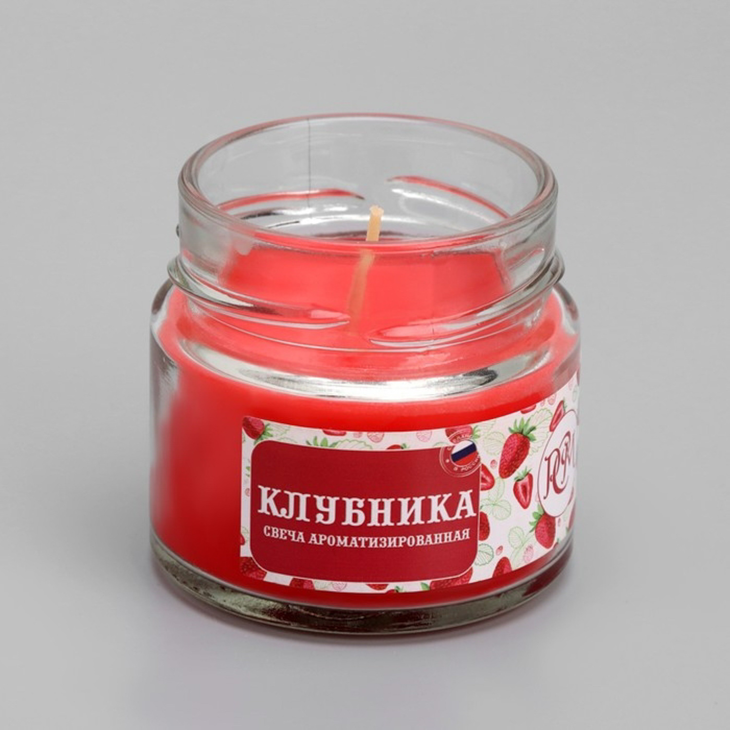 Свеча в банке ароматизированная "Клубника" 50гр, время горения 13ч 3654469