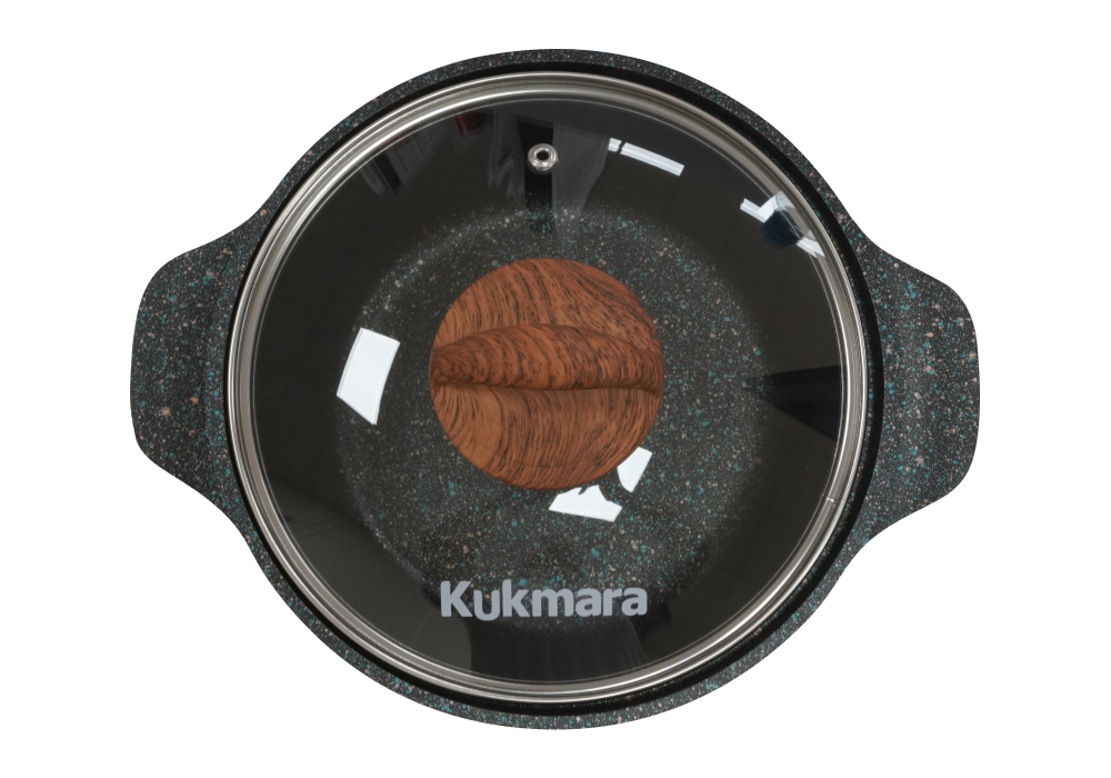 Кастрюля алюмин. антипригарная "Kukmara" "Granit Ultra INDUCTION" blue 4,0л Стекл.кр. кгги43а *1/3