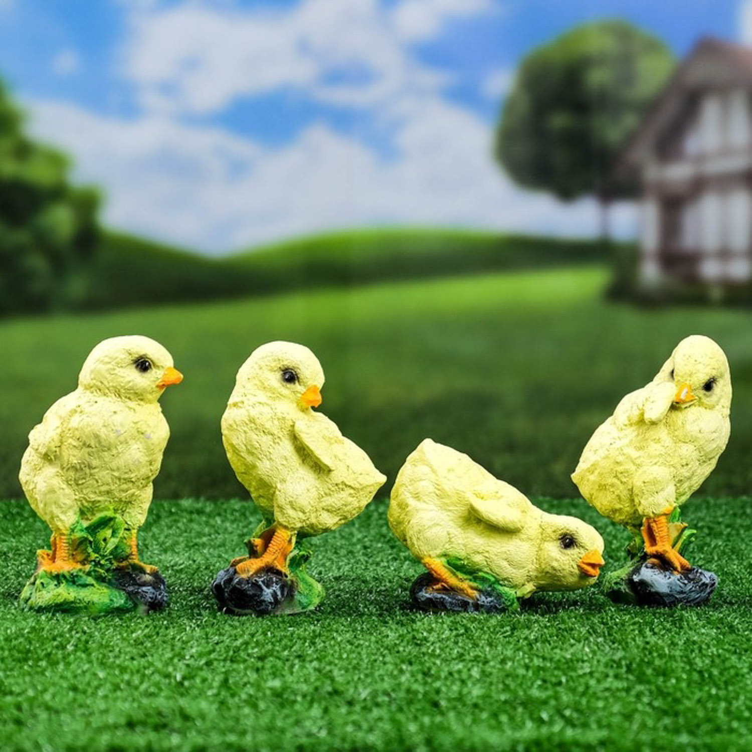 Садовая фигура "Цыплята" H-15см (комплект из 4-х шт)  1360706