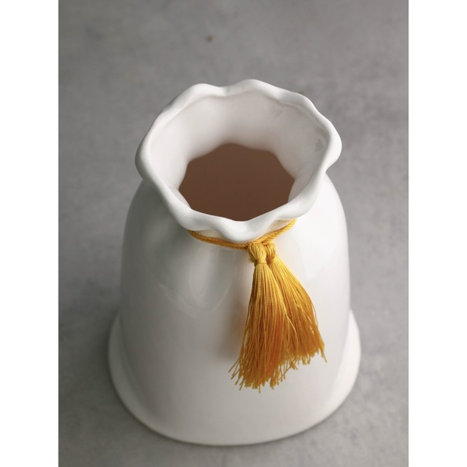 Ваза настольная «Мешочек», h=21 см, цвет белый, керамика, 1 сорт, Иран