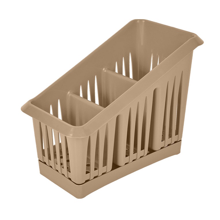 Сушилка для столов.приборов настольная пластм. 3-и секции 200х120х160мм Шок.мокко PT156411015 *1/35 Сушилка для столов.приборов настольная пластм. 3-и секции 200х120х160мм Шок.мокко PT156411015 *1/35