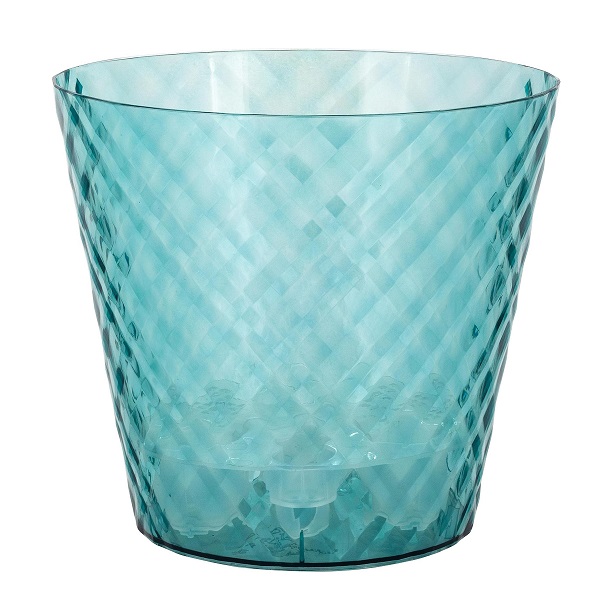 Кашпо пластм. "Manhattan Cristallo" 1,6л d верха 160мм h146мм со вставкой Изум.вода IG671110100*1/20