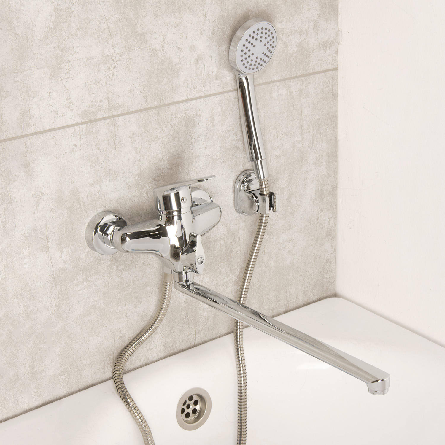 Смеситель для ванны Potato P2209, длинный излив, однорычажный