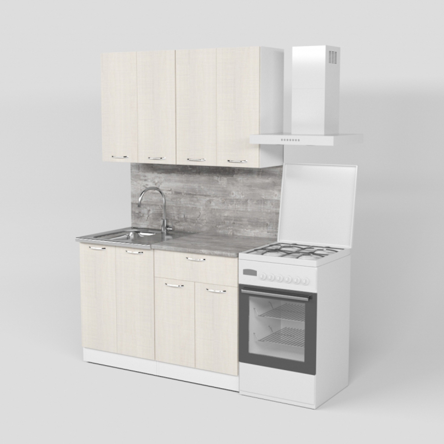 Кухонный гарнитур ГЕРДА Лариса лайт 1 1.2 м, латте / кантри