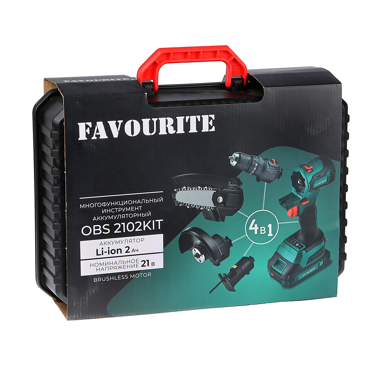 Дрель-шуруповерт 21Вт 2Ач 1АКБ LI-ION Б/Щ МУЛЬТИТУЛ 4в1 OBS 2102KIT FAVOURITE *1/5 Дрель-шуруповерт 21Вт 2Ач 1АКБ LI-ION Б/Щ МУЛЬТИТУЛ 4в1 OBS 2102KIT FAVOURITE *1/5