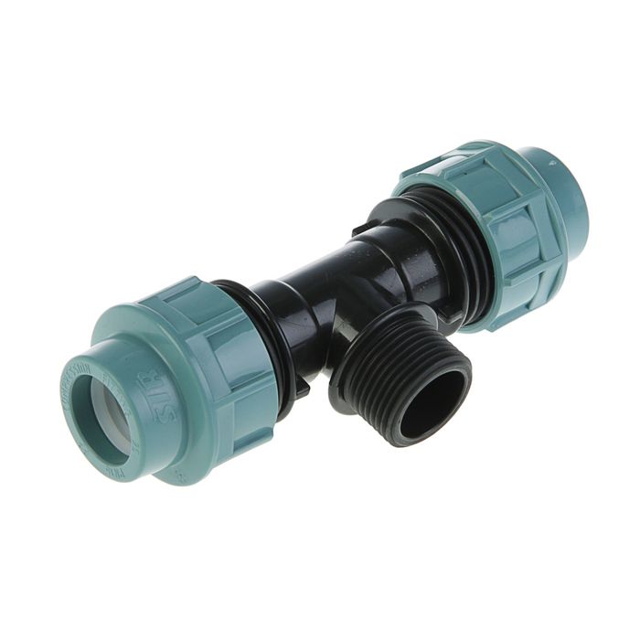 Тройник ПНД компрессия Ø 20х3/4"х20 наруж. резьба *1/60