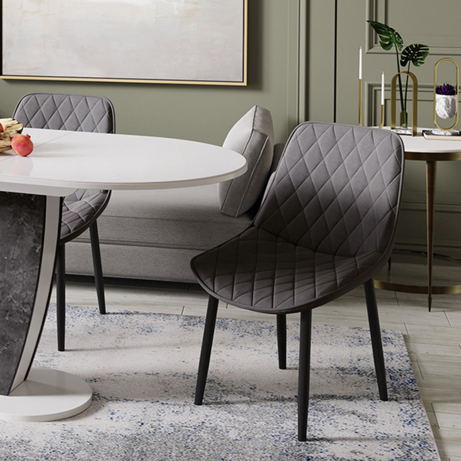 Стул OSCAR велюр 510x570xh850 L002 серо-бежевый+опора черный муар ТриЯ*1