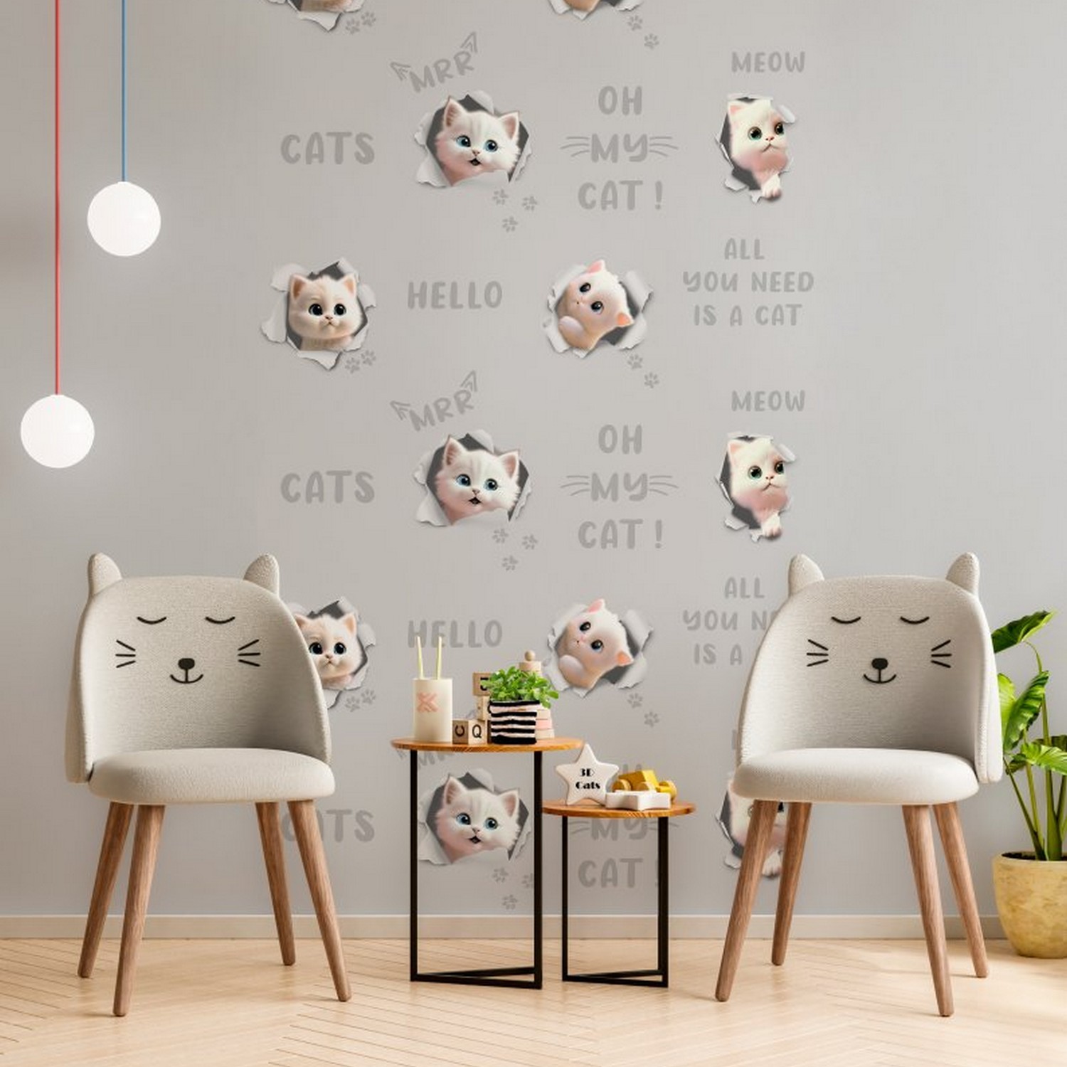 Обои флиз "HomeColor"  3D Cats фон HC72286-56 1,06*10м *1/8