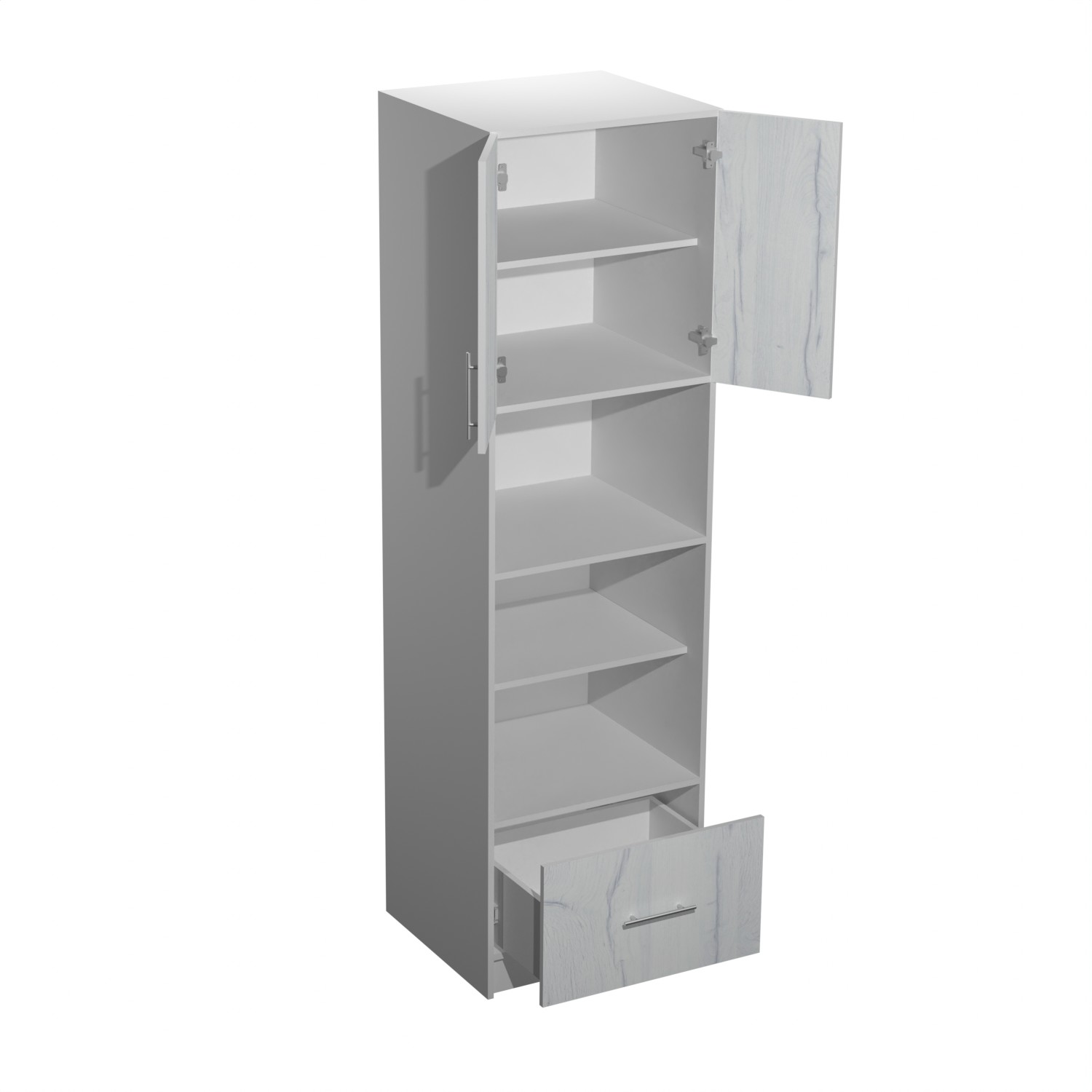 Пенал 600х2100х550 мм BROZEX-WOOD Camellia, для духового шкафа и СВЧ, серый / юта