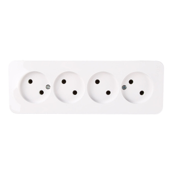 Розетка "BLANCA" ОП 4-мест. белая (изол. пласт.) 16А 250В BLNRА000411 *1/5/30