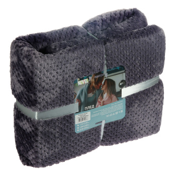 Плед 200*220см микрофибра жаккард ананас фиолетовый арт.292 NOVEL *1/8