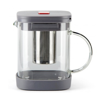 Чайник заварочный жаропрочное стекло 750мл крышка с кнопк., фильтр-сито (BF-517) "Barouge" *1/24