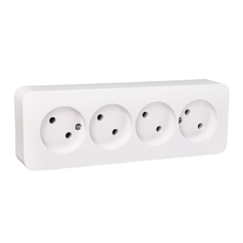 Розетка "BLANCA" ОП 4-мест. белая (изол. пласт.) 16А 250В BLNRА000411 *1/5/30