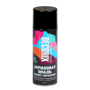 Эмаль-аэрозоль 520 мл DECORIX NO.1139, черная, металлик