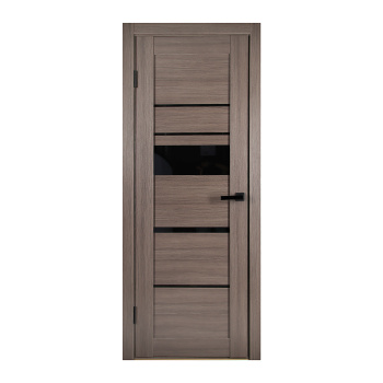 Дверное полотно остекленное 2000х600х38 мм Двери Гуд Х4 Неаполь, коричневый/черный