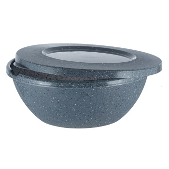 Миска пластм. с крышкой "Stone" 3л 284х264х103мм Темный камень PT107511026*1/20