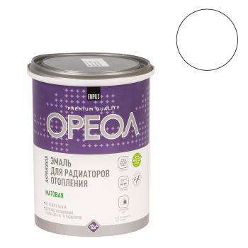 Эмаль для радиаторов акриловая белая матовая 1,1 кг Ореол *6/336