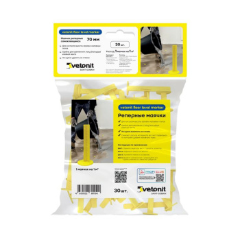 Маячки для заливки пола Vetonit Floor 70мм*26мм 2 мм ( в пачке 30шт.) *1/25 Маячки для заливки пола Vetonit Floor 70мм*26мм 2 мм ( в пачке 30шт.) *1/25