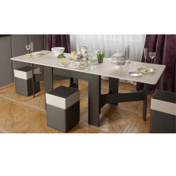 Стол обеденный раскладной 2270мм*800мм Тип 2 Венге Цаво/Дуб Белфорт ТриЯ *1