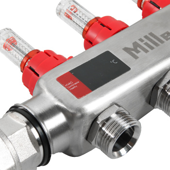 Коллекторная группа Millennium с расходомером, 3 выхода, с кранами