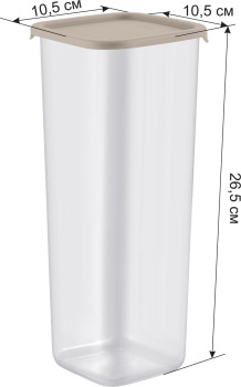 Банка для продуктов пластм. "Vanilla" 1,9л 105x105x265мм Латте SE168610005 "Sugar&Spice" *1/8