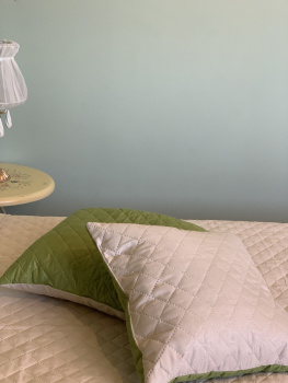 Покрывало 200х220см стеганое двухстороннее зеленый/фисташковый Орхидея *1