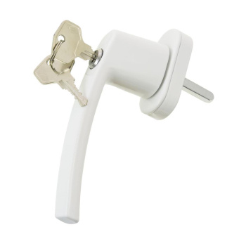 Ручка оконная металлическая с замком белая Сделай Сам *1/25