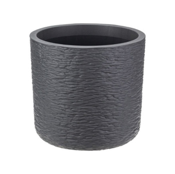 Кашпо пластм. "Сланец" 3,4л d верха 200мм h190мм со вставкой Графитовый М3199 ("М-П")*1/12