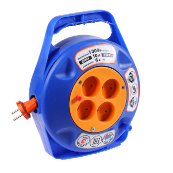 Удлинитель UNIVersal У6-015, 4 розетки, 10 м, в корпусе, ПВС, 2х0,75 мм2, 1300 Вт, без заземления