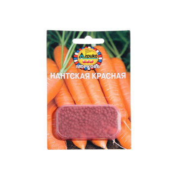Семена Морковь Нантская красная 300шт ДРАЖЕ Агрико *10/500