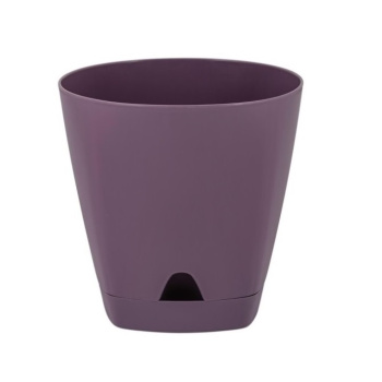 Кашпо пластм. "Amsterdam" 1,35л d верха 140мм h130мм прикор.полив Морозная слива ING6199МС *1/10