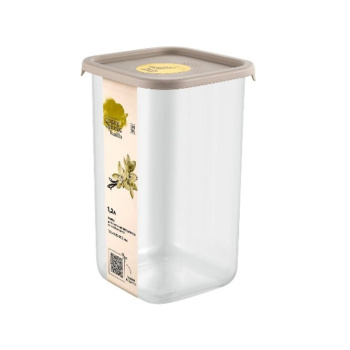 Банка для продуктов пластм. "Vanilla" 1,2л 105x105x160мм Трюфель SE168510025 "Sugar&Spice" *1/9