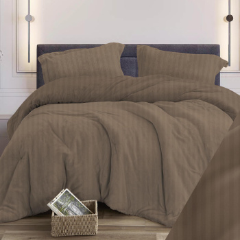 Постельное белье 2сп бязь-страйп Орхидея 334-1/2 шоколад, наволочки 70*70 - 2шт *1/6