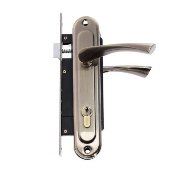 Замок врезной 85мм бронза,Ал.ручки,3 ригеля 2223/70-AB Avers *1/10