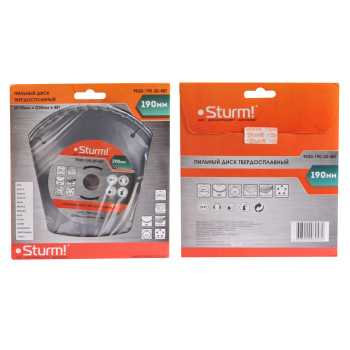 Диск пильный 190*20,0мм 48 зубьев по дереву (9020-190-20-48T) Sturm *1/40 Диск пильный 190*20,0мм 48 зубьев по дереву (9020-190-20-48T) Sturm *1/40