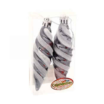 Ёлочные игрушки "Таинственное очарование" Сосульки 10 см (набор 2 шт), графит