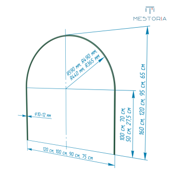 Парниковая дуга металл длина 2,4 м, d-16мм 10004010 *10