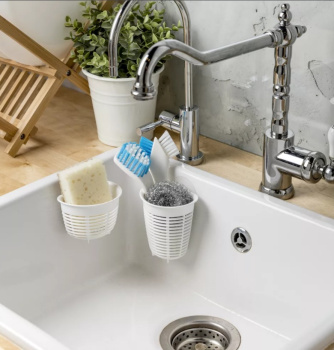 Держатель подвесной на присосах пластм. "Helper" 103х84х71мм Белый арт.433227116  *1/22