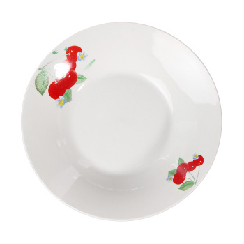 Тарелка фарфор. DECO "Вишня" глубокая d20см 500мл ДФ- ТС20-3 *72