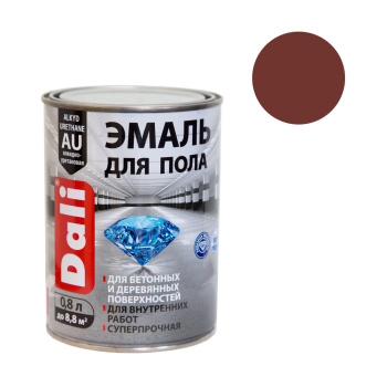 Эмаль алкидно-уретановая для пола красно-коричневая 0,8 л ДАЛИ (RAL3009) *1/6/576